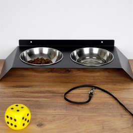 Hanah Home Comedero para Mascotas de Metal Negro